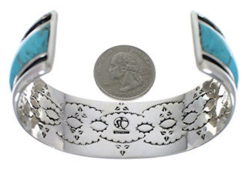 Sterling Silver Southwest Turquoise Cuff Bracelet EX41617